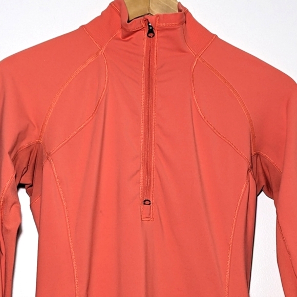 Lululemon Race With Grace 1/2 Zip II Top Jacket Atomic Red Coral Orange Size 4 - Picture 11 of 15